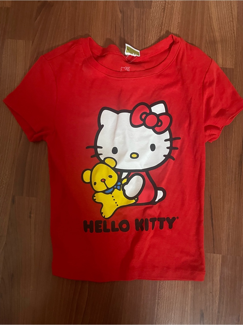 Hello Kitty Red Short Sleeve Tee with Character Graphic